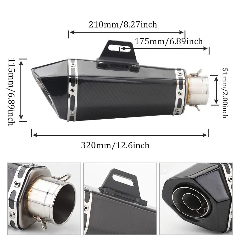 Universal 36-51mm motorcycle exhaust muffler