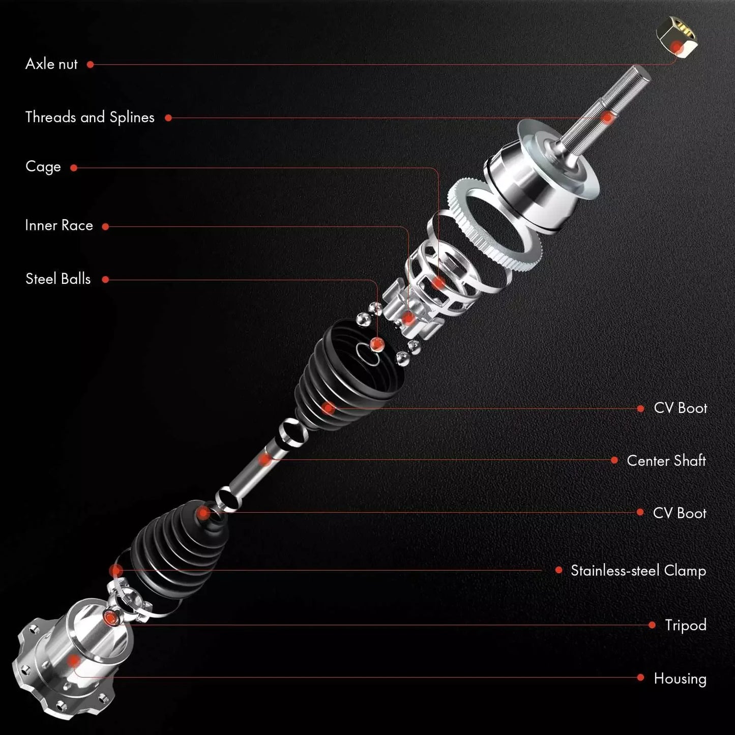 Rear CV Axle Shaft Assembly
