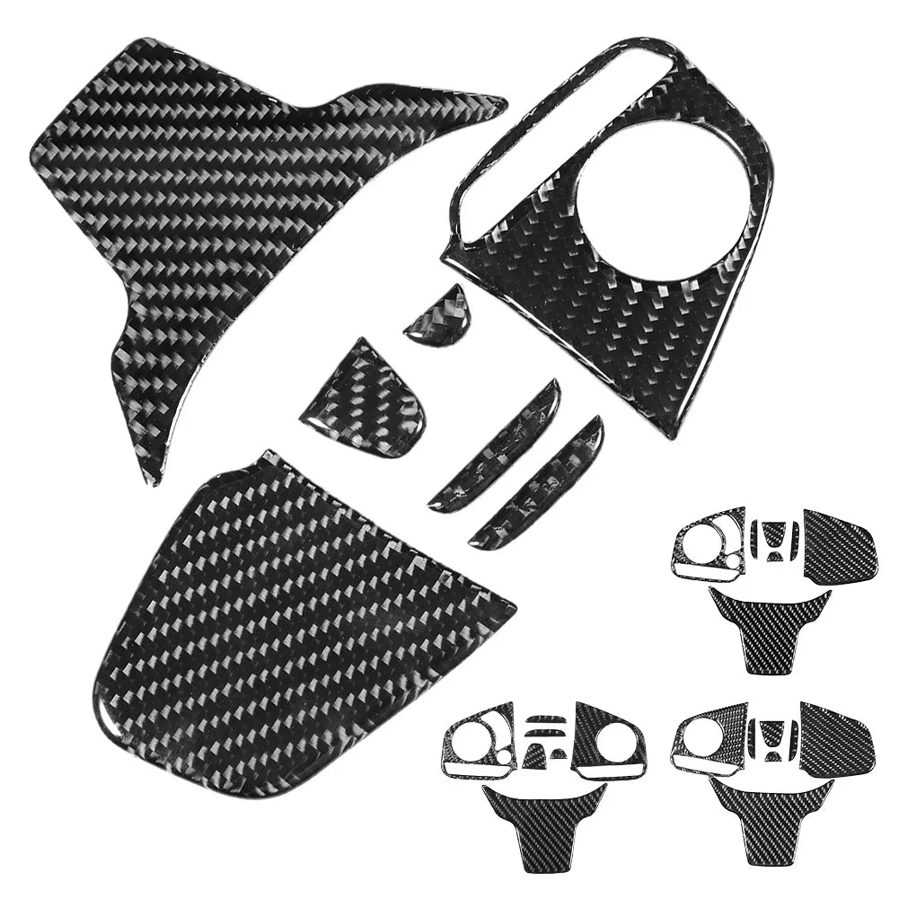 Carbon Fiber Steering Wheel Button Switch Panel Cover – Car Interior Upgrade