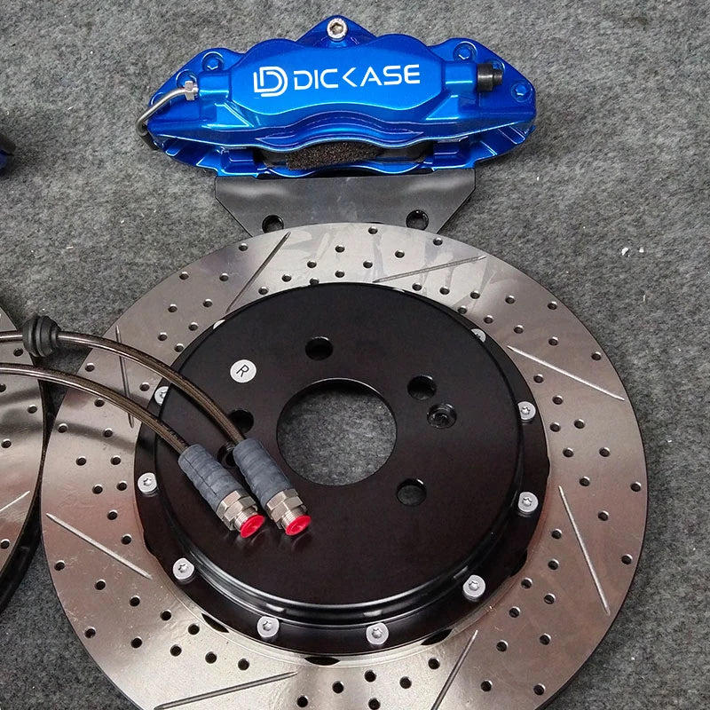Aluminum Alloy 4-Pot Big Brake Caliper Kit with 355×28mm Drilled & Slotted Discs