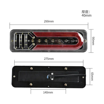 2Pcs 12V/24V LED Tail Lights for Trailers, Trucks, Buses