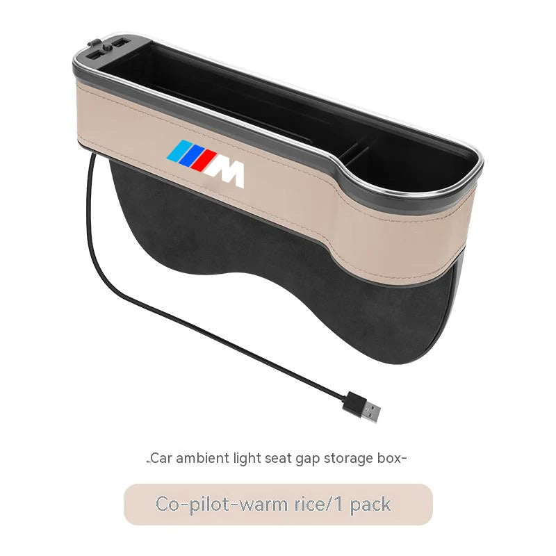 Car USB Charging Light Seat Storage Case