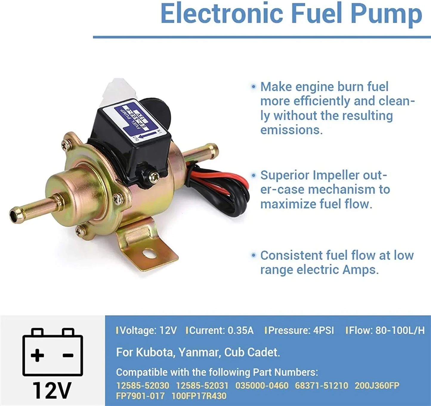 Universal 12V Electric Fuel Pump Diesel Petrol Gasoline