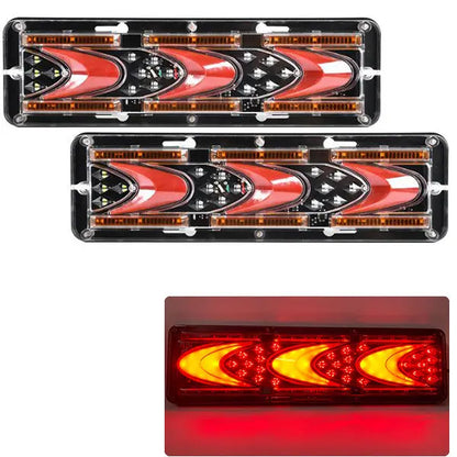 2Pcs 12V/24V LED Tail Lights for Trailers, Trucks, Buses
